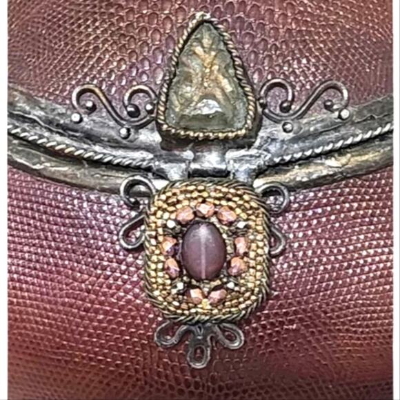 Maya Evangelista Hard Resin Cross Body Bag with Removable‎ Beaded Strap Vintage - Picture 12 of 15